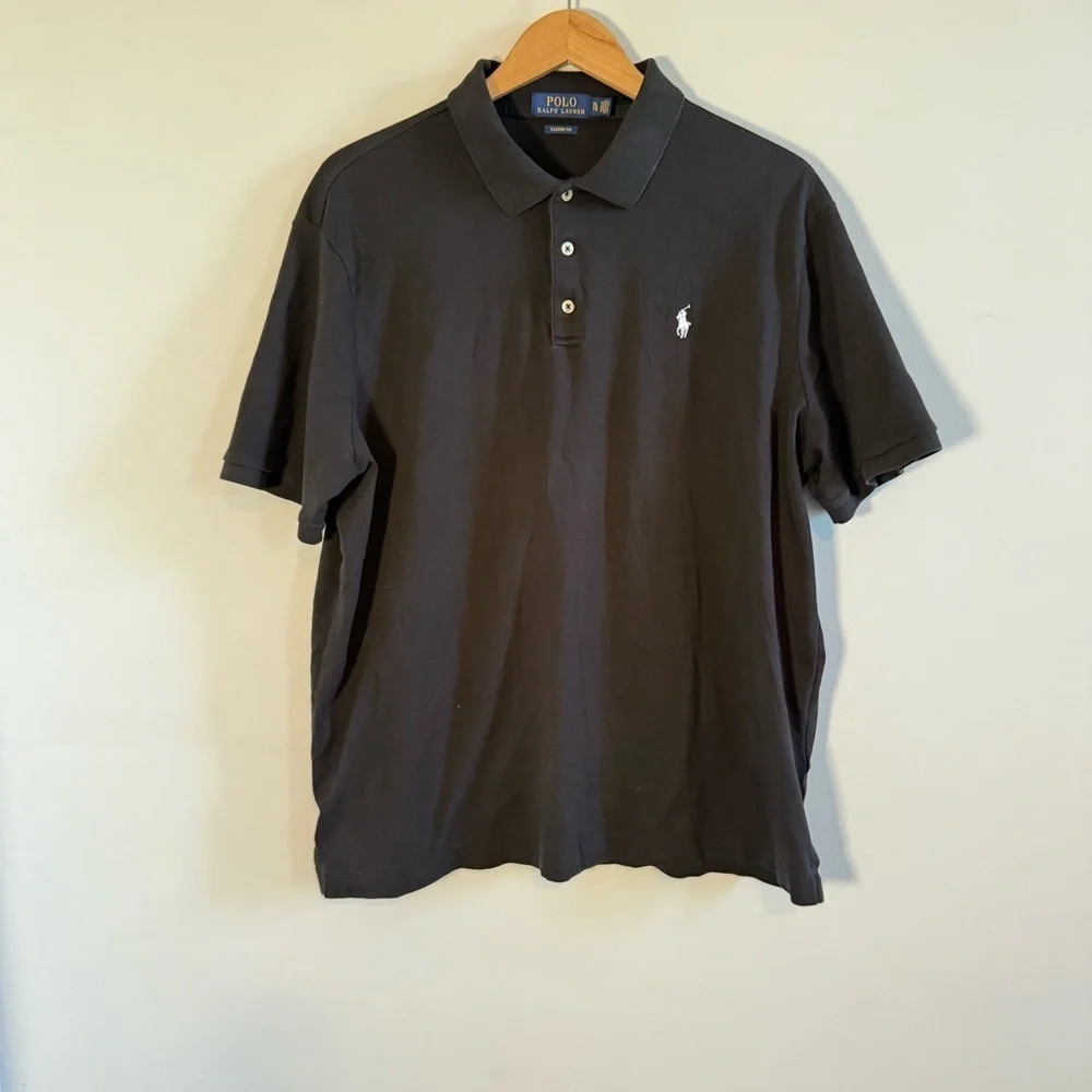 Ralph Lauren Black Polo Shirt, Size XL, Excellent condition!